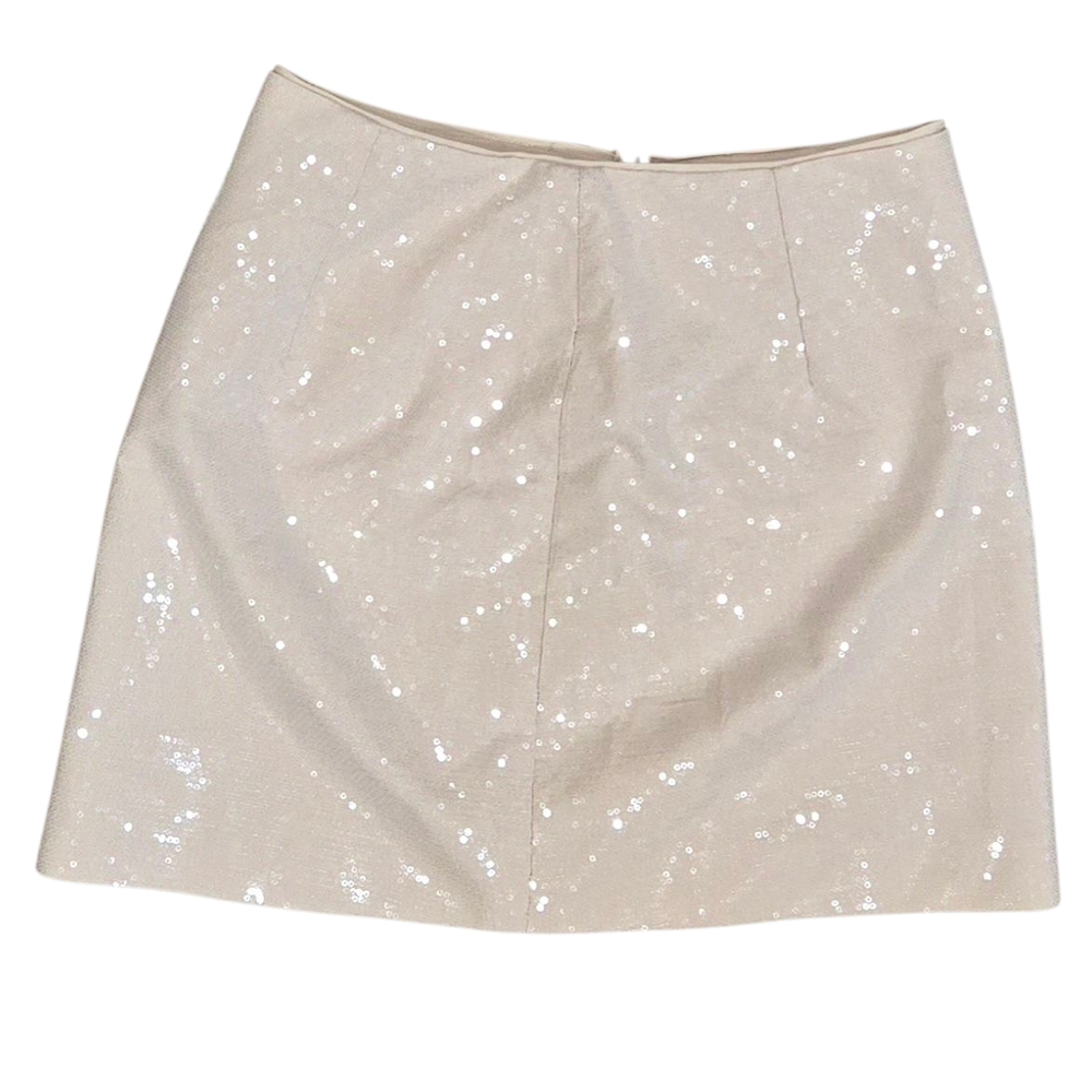 A New Day Tan Mini Squence A Line Skirt Size 4 - Picture 4 of 6